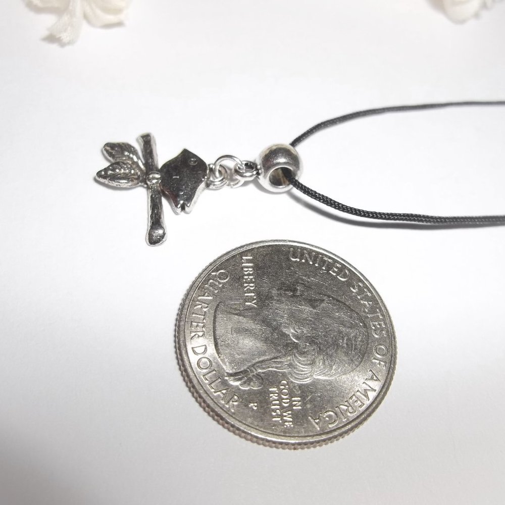 Silver Bird Necklace Simple Little Birdy Boho Minimalist Adjustable Length C118 - Picture 3 of 10